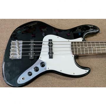 Custom Squier Affinity Series Jazz Bass V 5-String Bass Guitar, Black, Top Load, Maple Neck, Rosewood Board