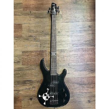 Custom Squier MB4 Bass Guitar Black With Skull
