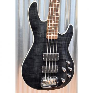 Custom G&amp;L Tribute M-2000 GTS 4 String Carved Flame Top Trans Black Bass &amp; Case  #8456