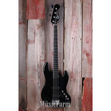 Custom Squier Deluxe Jazz Bass IV Active 4 String Bass Electric Guitar Black