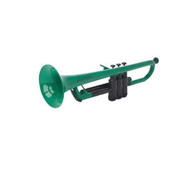 Custom PLASTIC TRUMPET Green WITH BAG &amp; MOUTHPIECES pTRUMPET