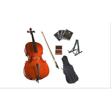 Custom Cecilio CCO-100 Student Cello with Soft Case, Stand, Bow, Rosin, Bridge and Extra Set of Strings, Si