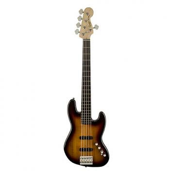 Custom Fender Squier Deluxe Active Jazz V Bass in 3 Tone Sunburst - Squier Active Jazz Bass in 3 Tone Sunburst