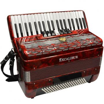 Custom Excalibur  Super Classic 120 Bass Piano Accordion - Red