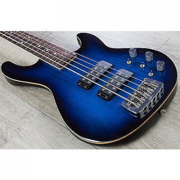 Custom G&amp;L USA L-2500 5-String Electric Bass, BlueBurst, Rosewood, Wood Binding, Case