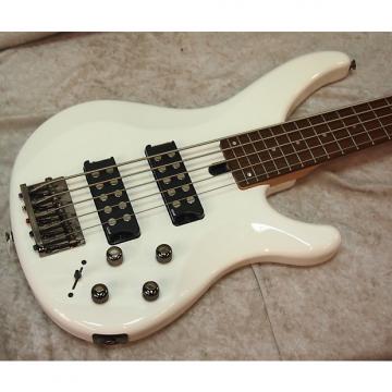 Custom Yamaha TRBX305 5 string electric bass guitar in white finish