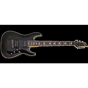 Custom Schecter Omen Extreme-7 Electric Guitar in See-Thru Black Finish