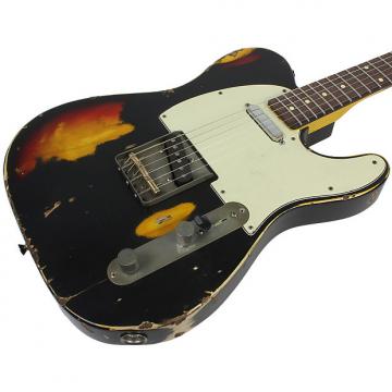 Custom Nash T-63 Guitar, Black over 3 Tone Sunburst