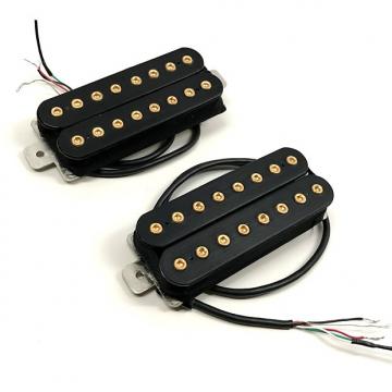 Custom Bare Knuckle Aftermath 8-String Calibrated Open Guitar Pickup Set Gold Bolts