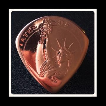 Custom Guitar Plectrums. Statue Of Liberty Cooper Bullion Coin Plectrum / Pick