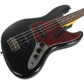 Custom Nash JB-63 Bass Guitar, Black w/ Tortoise Shell