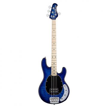 Custom Sterling by Music Man Ray34 Quilt Maple 4-String Electric Bass Neptune Blue +Bag
