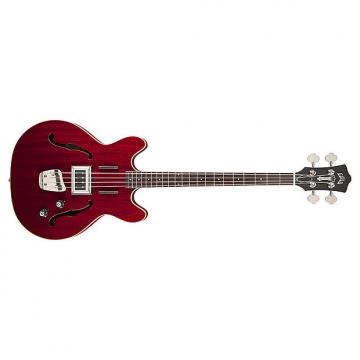 Custom Guild Starfire Semi-Hollow Electric Bass Guitar Indian RW Board Cherry Red +Case