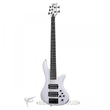 Custom Schecter Stiletto Stage-5 Ebony Fretboard Electric Bass Gloss White - 2482 - 815447023617