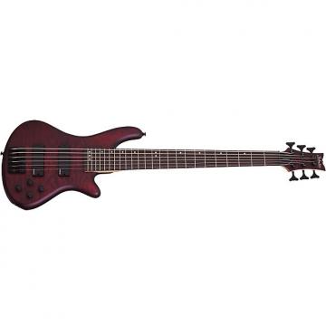 Custom Schecter Stiletto Custom-6 6-String Bass Guitar EMG Pickups Vampyre Red Satin