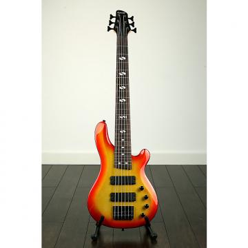 Custom Quincy Pittsburgh 6 string BASS guitar electric Active Passive 2016 2 Tone Red Yellow Sunburst