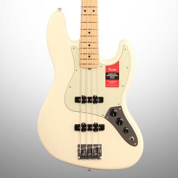 Custom Fender American Pro Jazz Electric Bass, Maple Fingerboard (with Case), Olympic White