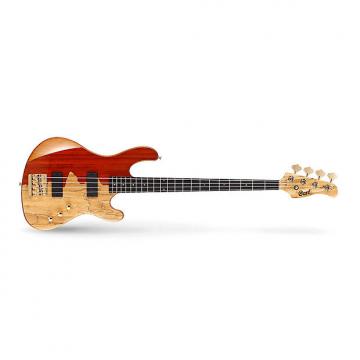 Custom Cort Jeff Berlin Series 4-String Rithimic Bass Guitar Cutaway Natural Rosewood