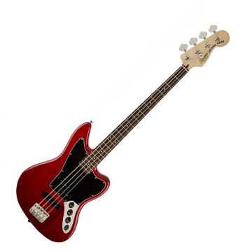 Custom Squier Vintage Modified Jaguar Bass Special Crimson Red Transparent