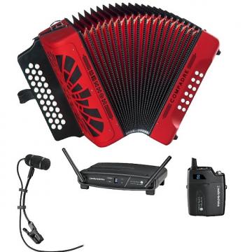 Custom Hohner Compadre Accordion FBbE FA with Gig Bag &amp; Audio-Technica Wireless System