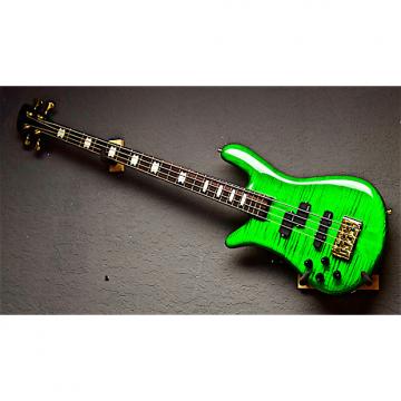 Custom Spector Left Handed Euro 4LX 2016 Trans Green Flame Top Lefty Bass Guitar