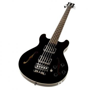 Custom Warwick GPS 5-String Star Bass Semi-Hollow Guitar - Black