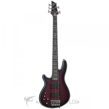 Custom Schecter Hellraiser Extreme-5 LH Ebony Electric Bass Crimson Red Burst Satin - 1921 - 81544704005