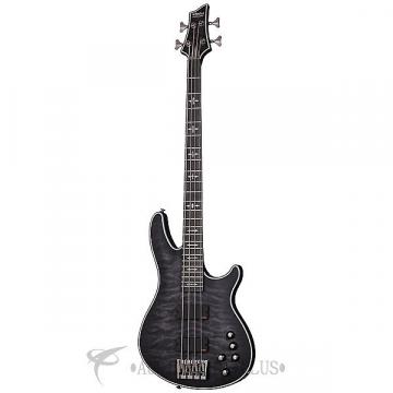 Custom Schecter Hellraiser Extreme-4 Ebony FB Electric Bass See-Thru Black Satin - 1909 - 81544703930