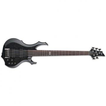 Custom ESP LTD F-Series F-415 Flamed Maple See Thru Black 5-String Bass Guitar w/ EMGs