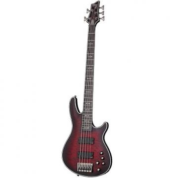 Custom Schecter Guitar Research Hellraiser Extreme-5 CRBS 5-String Electric Bass Guitar in Crimson Red Burs