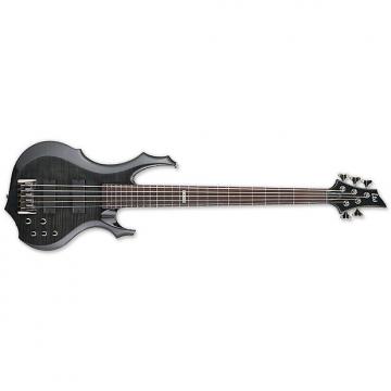 Custom ESP LTD F-415 FM F-Series Bass Guitar - See Thru Black Finish Flamed Maple Top &amp; Mahogany Body (LF415FMSTBLK)