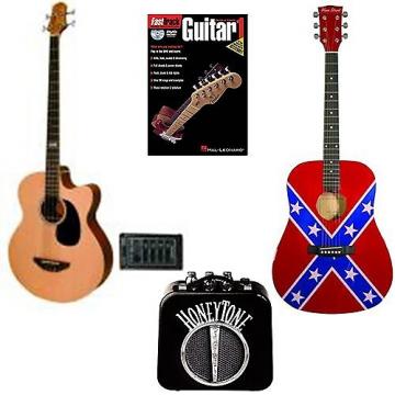 Custom Main Street Dreadnought Acoustic Spruce Top Guitar, Bass Guitar w/Spruce Top W/Accessories