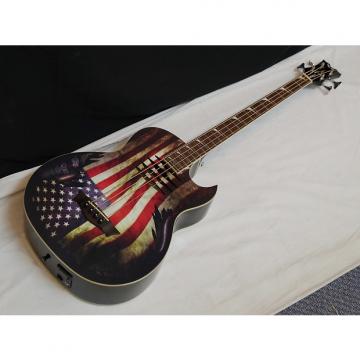 Custom DEAN Dave Mustaine Mako Glory 4-string acoustic electric BASS guitar - USA flag