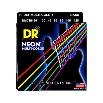 Custom DR Strings NMCB6-30 6-String Medium Multi-Color Electric Bass Guitar Strings