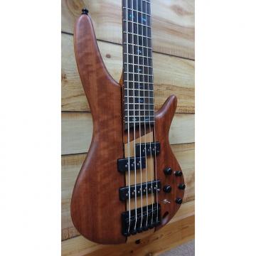 Custom New Ibanez SR756 6 String Electric Bass Bubinga and Maple Natural Flat