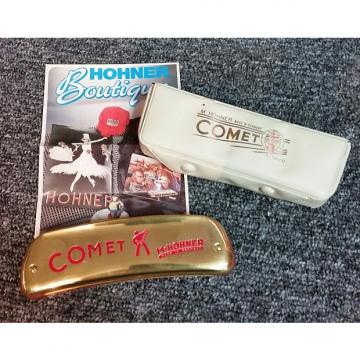Custom Hohner Comet 2503/32 Harmonica. Gold finish. 2 Rows tuned an octave apart.