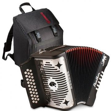Custom Hohner Panther FBE (FbBbE) Accordion - 3100 Bundle w/GigBag, strap and booklet