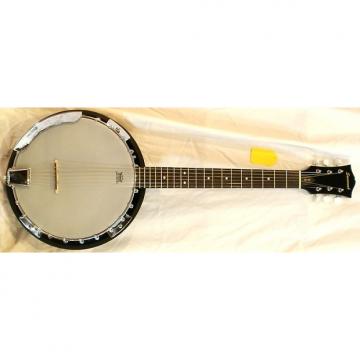 Custom Savannah 6 String Guitar Banjo  Chrome/ Dark Wood Grain