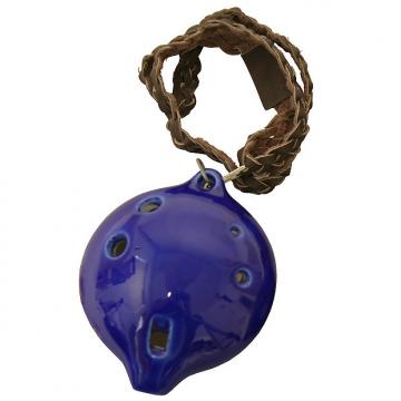 Custom DOBANI Tenor Ocarina w/ Braided Necklace D4 - Blue