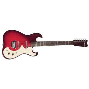 Silvertone Classic 1449-RSFB Solid-Body Electric Guitar, Red/Silver Flake Burst