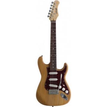 Stagg S300 3/4-Size Standard S 6-String Electric Guitar with Solid Alder Body - Natural