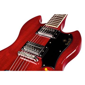 Guild '16 S-100 Polara Solid Body Electric Guitar with Deluxe Gig Bag (Cherry Red)