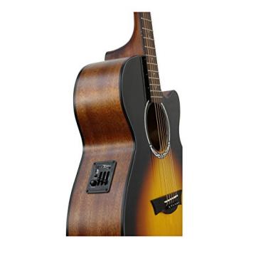 Dean Guitars PE PLUS TSB L Performer Plus Cutaway Acoustic Electric Guitar, Left Handed, Tobacco Sunburst