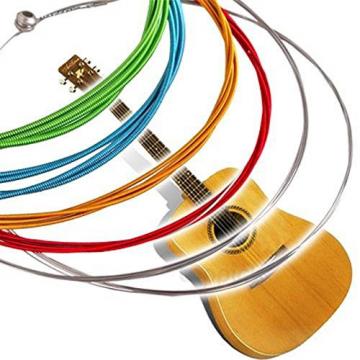 ADSRO Set 6 Rainbow Colorful Color Steel Strings for Acoustic Guitar 1M