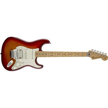 Fender Standard Stratocaster Electric Guitar - Flamed Maple Top - with Floyd Rose Locking Tremolo - Maple Fingerboard, Aged Cherry Burst
