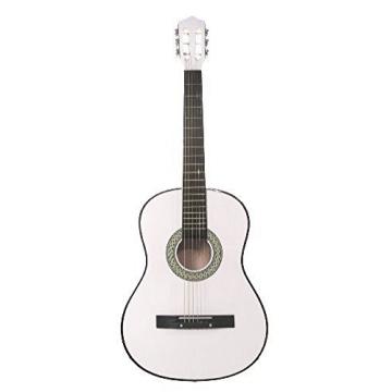 38&quot; WHITE Acoustic Starter Guitar (7/8 Size) &amp; DirectlyCheap(TM) Translucent Blue Medium Guitar Pick