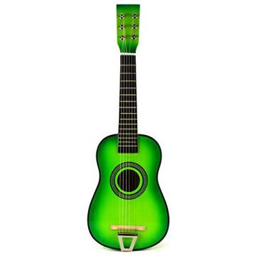 VT Fun Factory Classic Acoustic Beginners Children's Kid's 6 Strings Toy Guitar Instrument w/ Guitar Pick, Extra Guitar String (Light Green)