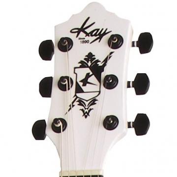 Kay Guitar K537W Vintage Acoustic Dreadnought Steel String Guitar-White Tuxedo