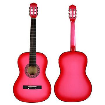YMC 38&quot; Pink Beginner Acoustic Guitar Starter Package Student Guitar with Gig Bag,Strap, 3 Thickness 9 picks,2 Pickguards, Pick Holder, Extra Strings, Electronic Tuner -Pink