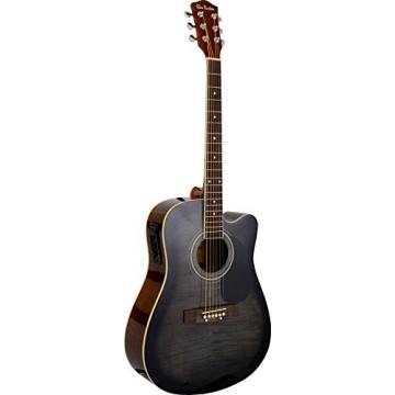 Glen Burton GA204BCO-BK Acoustic Electric Cutaway Guitar, Black